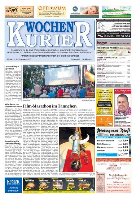 Wochen-Kurier 32/2017 - Lokalzeitung für Weiterstadt und Büttelborn