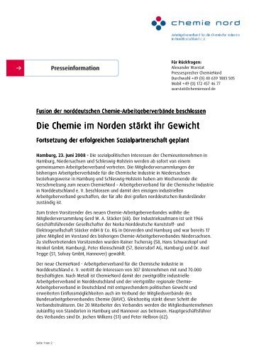 Die Chemie im Norden stärkt ihr G Die Chemie im ... - Chemie Nord