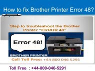 How to fix Brother Printer Error 48 | Dial 448000465291 for Help