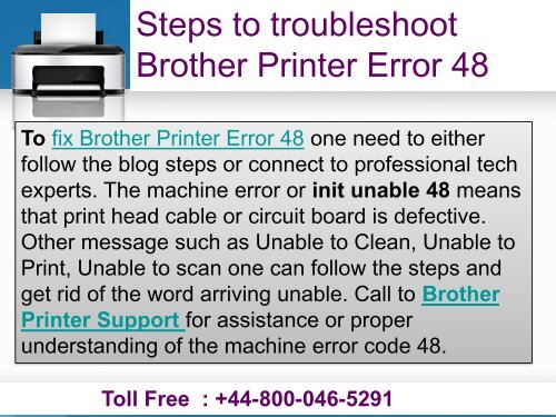 How to fix Brother Printer Error 48 | Dial 448000465291 for Help