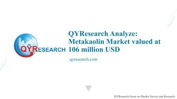 QYResearch Analyze:  Metakaolin Market valued at 106 million USD