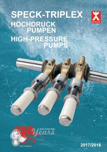 Speck-Triplex Hochdruckpumpen Gesamt Katalog 2017-2018