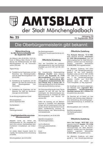 amtsblatt - Stadt Mönchengladbach