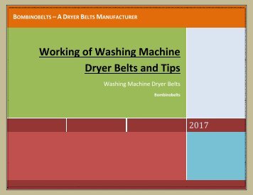 Working of Washing Machine Dryer Belts and Tips