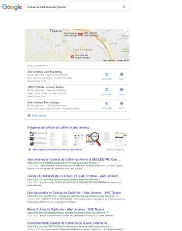 Colinas de California Abel Jimenez - Resultados de la Búsqueda de Keyword en Google México Jueves 6 - 1-15PM Pacifico - Proyecto de Branding Social Media and SEO de Abel Jimenez