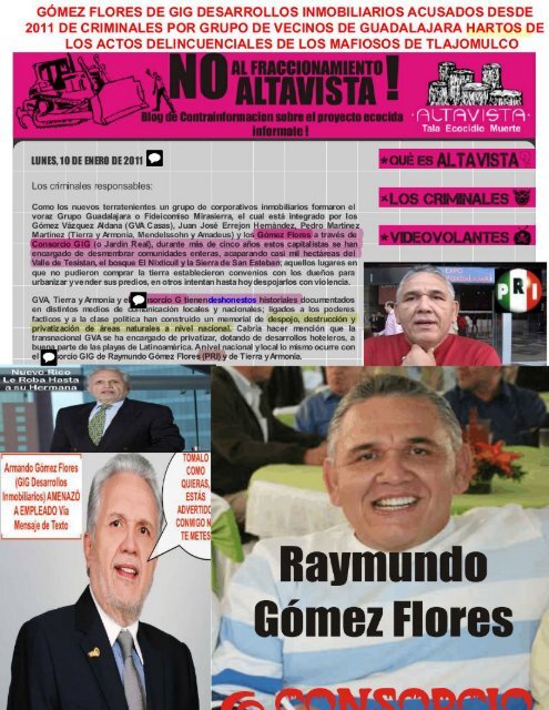 DOCUMENTADO EL ABUSO Y ACTOS DELINCUENCIALES DE LAS RATAS GOMEZ FLORES DE GIG DESARROLLOS INMOBILIARIOS CANCER DE MEXICO