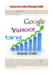 Secure Way to Buy Web page Traffic