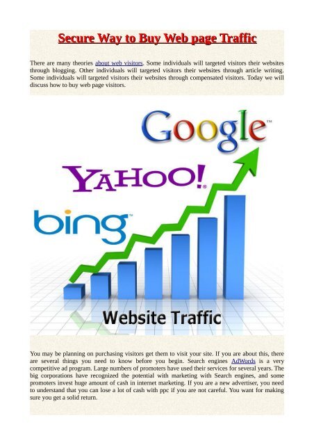 Secure Way to Buy Web page Traffic