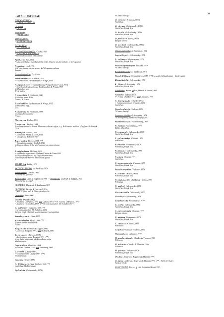 South Scandinavian Marine Protoctista PROTOCTISTA ... - TMBL