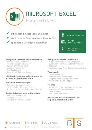 Excel Fortgeschritten