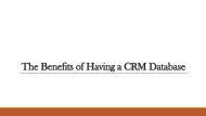 The Benefits of Having a CRM Database