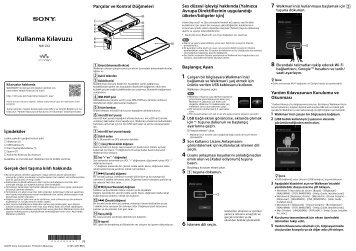 Sony NW-ZX2 - NW-ZX2 Mode d'emploi Turc