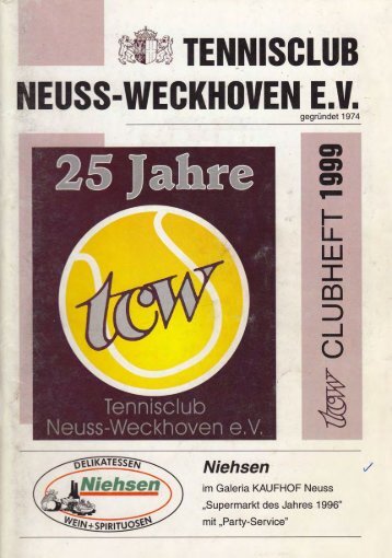 Clubheft des TCW - Ausgabe für 1999