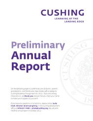 Preliminary Annual Report - Cushing Academy