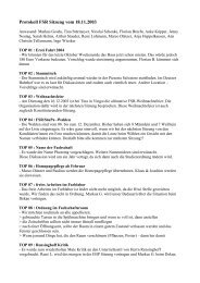 Protokoll FSR Sitzung vom 18.11.2003 - Fachschaft IMP