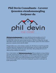 Phil Devin Consultants - Leverer tjenesten eiendomsmegling fortjener du