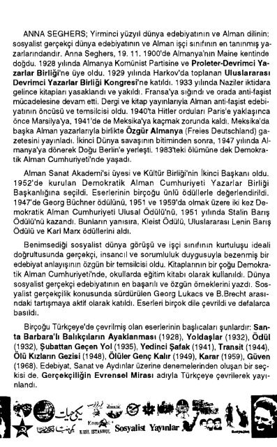 Anna Seghers Yoldaşlar Sosyalist Yayınları (1)