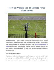 How to Prepare For an Electric Fence Installation?