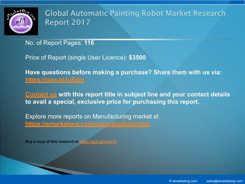 Automatic Painting Robot Market Business Planning Research, Reviews & Comparison of Alternatives 