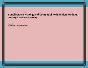 Kundli Match Making and Compatibility in Indian Wedding