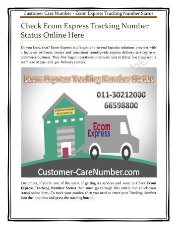 Ecom Express Tracking Number Status