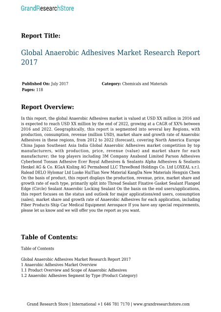 global-anaerobic-adhesives-market-research-report-2017-grandresearchstore