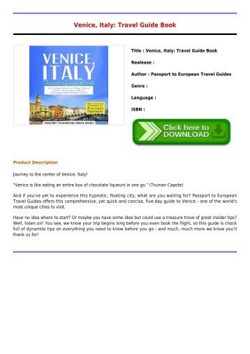 Download E-Book Venice Italy  Travel Guide Book Full Collection