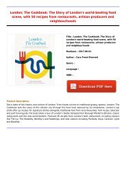 Downloads E-Book London  The Cookbook  The Story of Londons world-beating food scene with 50 recipes from restaurants Full Online
