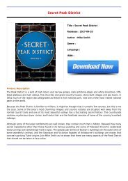 Read Online E-Book Secret Peak District Online Free