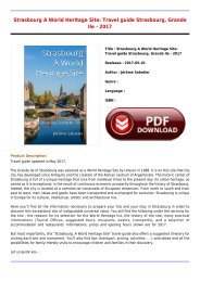 Read Free E-Book Strasbourg A World Heritage Site  Travel guide Strasbourg Grande Ile - 2017 Free Best Sellers