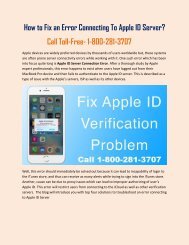18002813707 Apple Verification Failed- An Error in Connecting to Apple ID Server