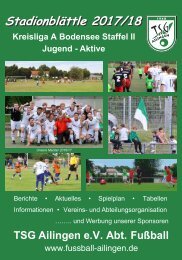 TSG Ailingen - Abt. Fußball - Stadionblättle 2017/18