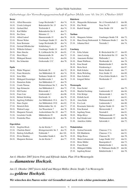 Egelner Nachrichten Oktober 2007 - Druckerei Lohmann