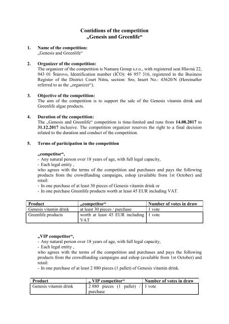 Competition General Statement Competition conditions Genesis_FINAL