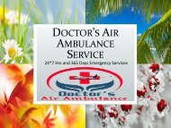 Emergency Patient’s Care by Air Ambulance Service in Varanasi