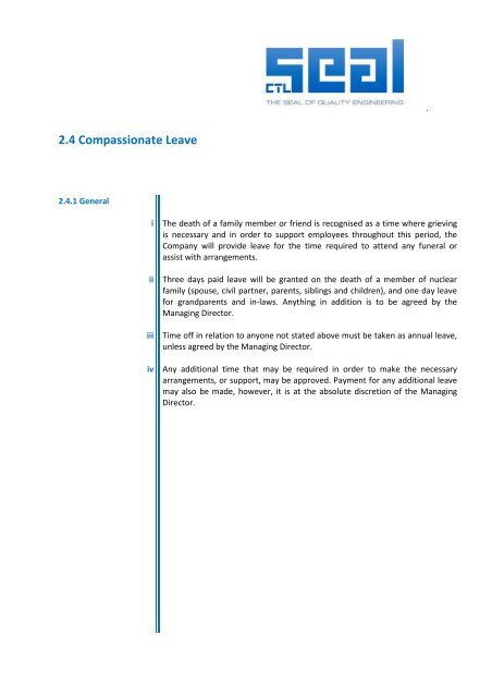2.4 Compassionate Leave
