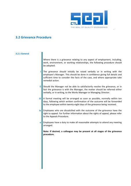 3.2 Grievance Procedure