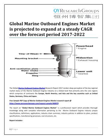 Global Marine Outboard Engines Market is projected to expand at a steady CAGR over the forecast period 2017-2022