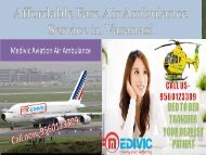 Affordable Fare Air Ambulance Service in Varanasi with ICU Facility -Medivic Aviation