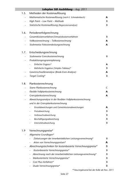 LEHRPLAN - WT-Akademie