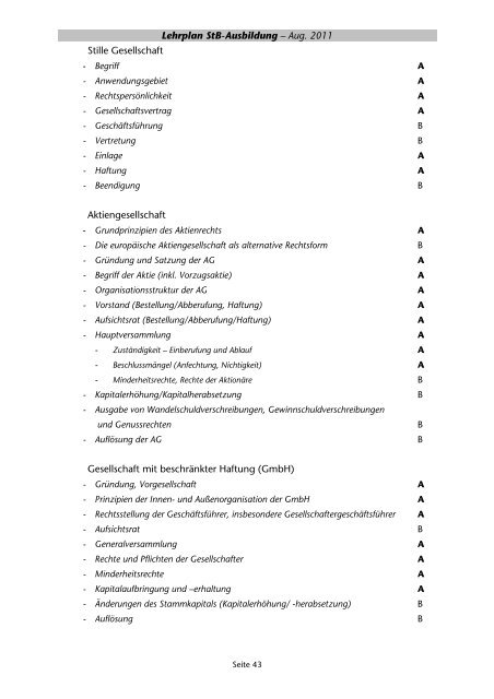 LEHRPLAN - WT-Akademie