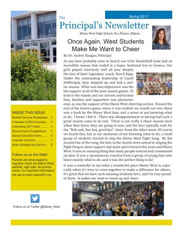 Principals Newsletter Spring 2017