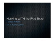 Hacking WITH the iPod Touch - Defcon