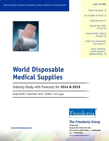 World Disposable Medical Supplies - The Freedonia Group