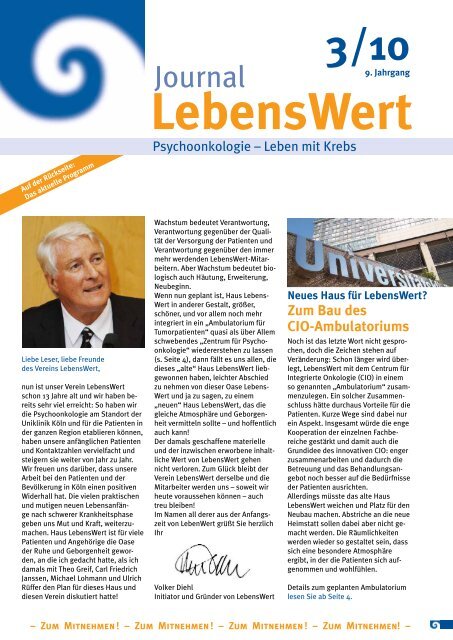 Zum Bau Des Cio Ambulatoriums Lebenswert Ev