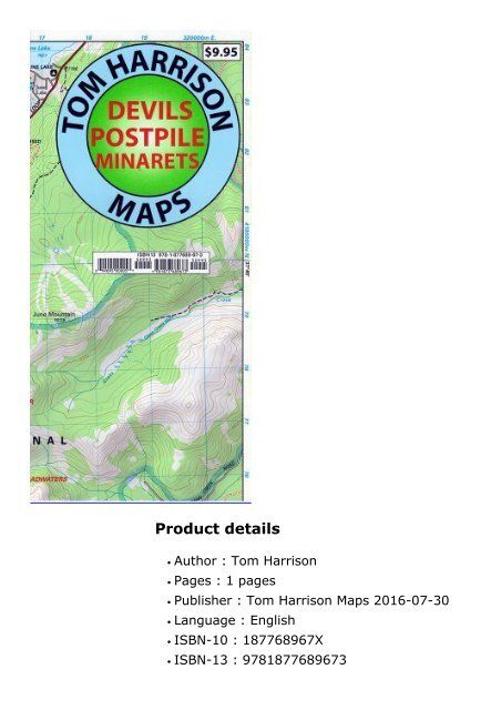 Devil s Postpile Trail Map (Tom Harrison Maps)