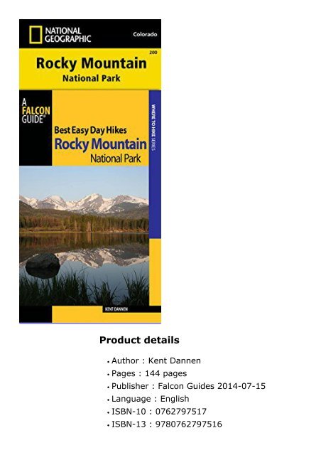 Best Easy Day Hiking Guide and Trail Map Bundle: Rocky Mountain National Park (Best Easy Day Hikes Series)