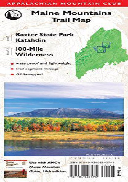 AMC Map: Baxter State Park - Katahdin and 100-Mile Wilderness: Maine