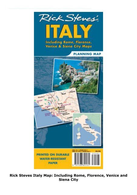 Rick Steves  Italy Map: Including Rome, Florence, Venice and Siena City