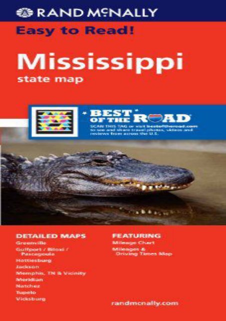 Rand McNally Easy To Read: Mississippi State Map